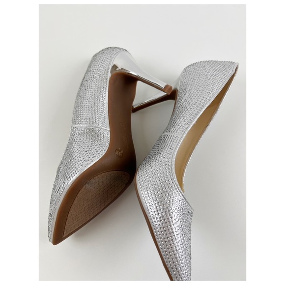 Jessica Simpson Evening Heels Sparkly Rhinestone Silver - Picture 6 of 15